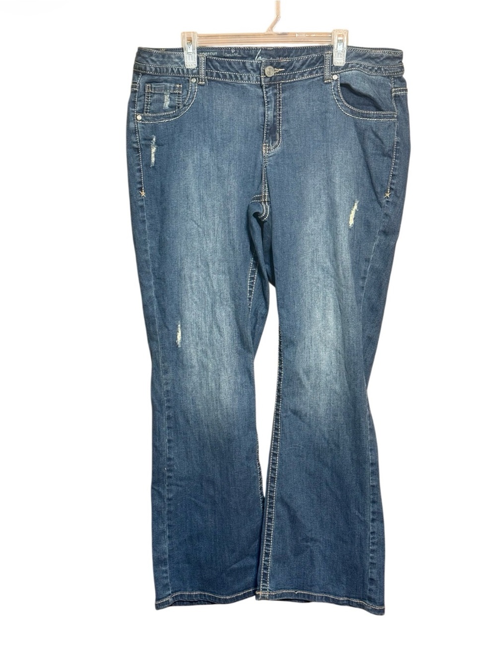 Lane Bryant Genius Fit Bootcut Distressed Jeans Women’s Size 18 Regular Stretch - Picture 2 of 3